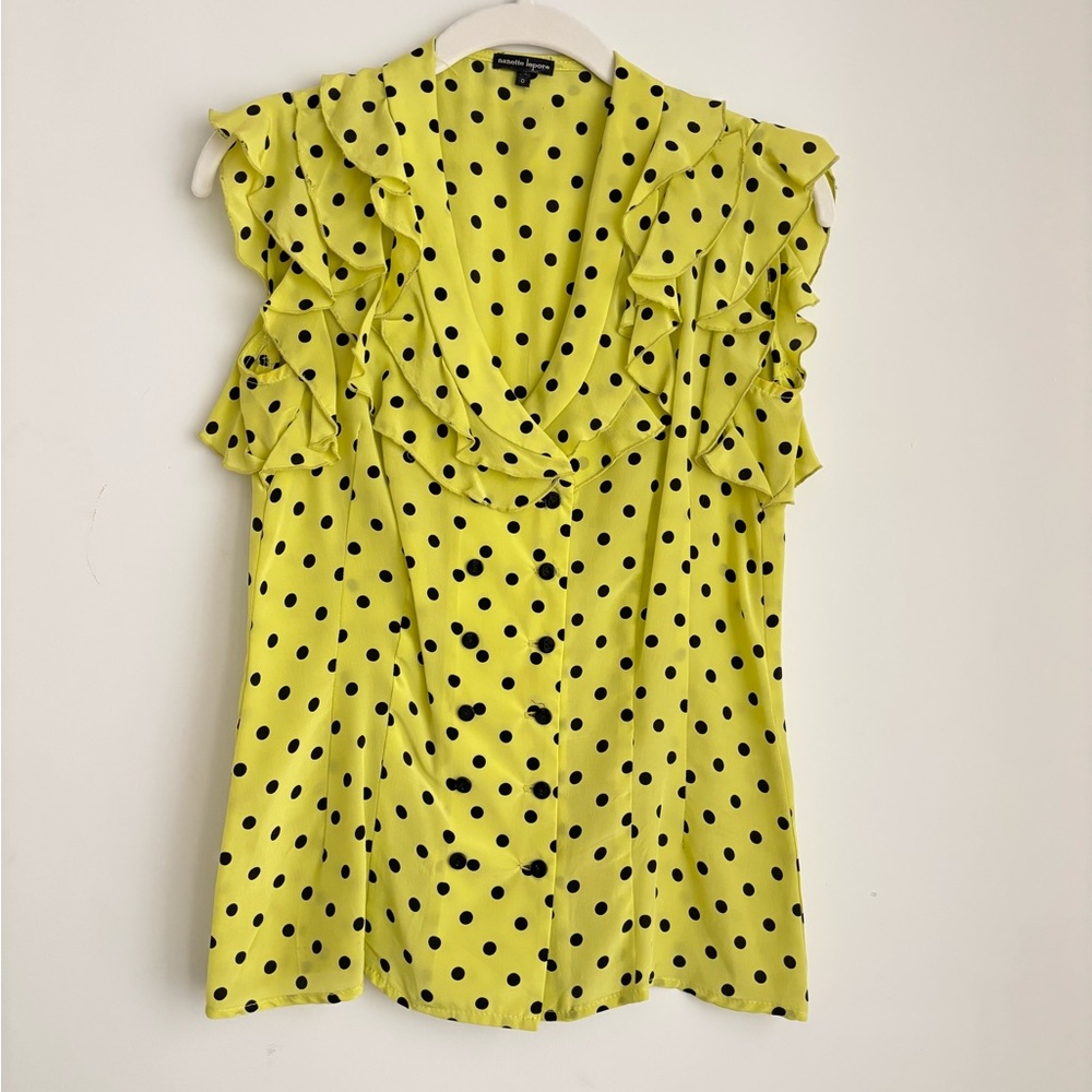 Vintage Nanette Lepore Polk a Dot Blouse